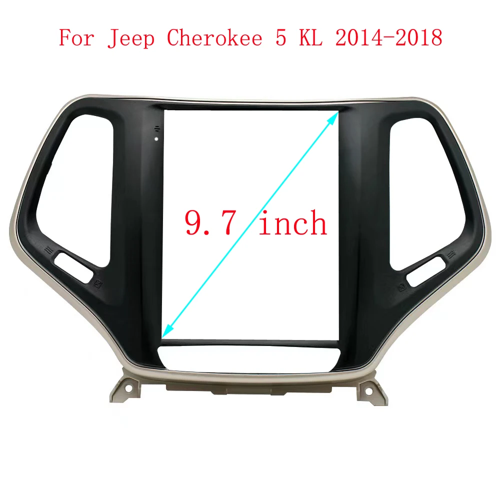 HAOCHEN 2 Din Car Frame Fascia Style Android Radio Audio Dash Fitting Panel Kit 9.7 Inch For 2016 JEEP CHEROKEE