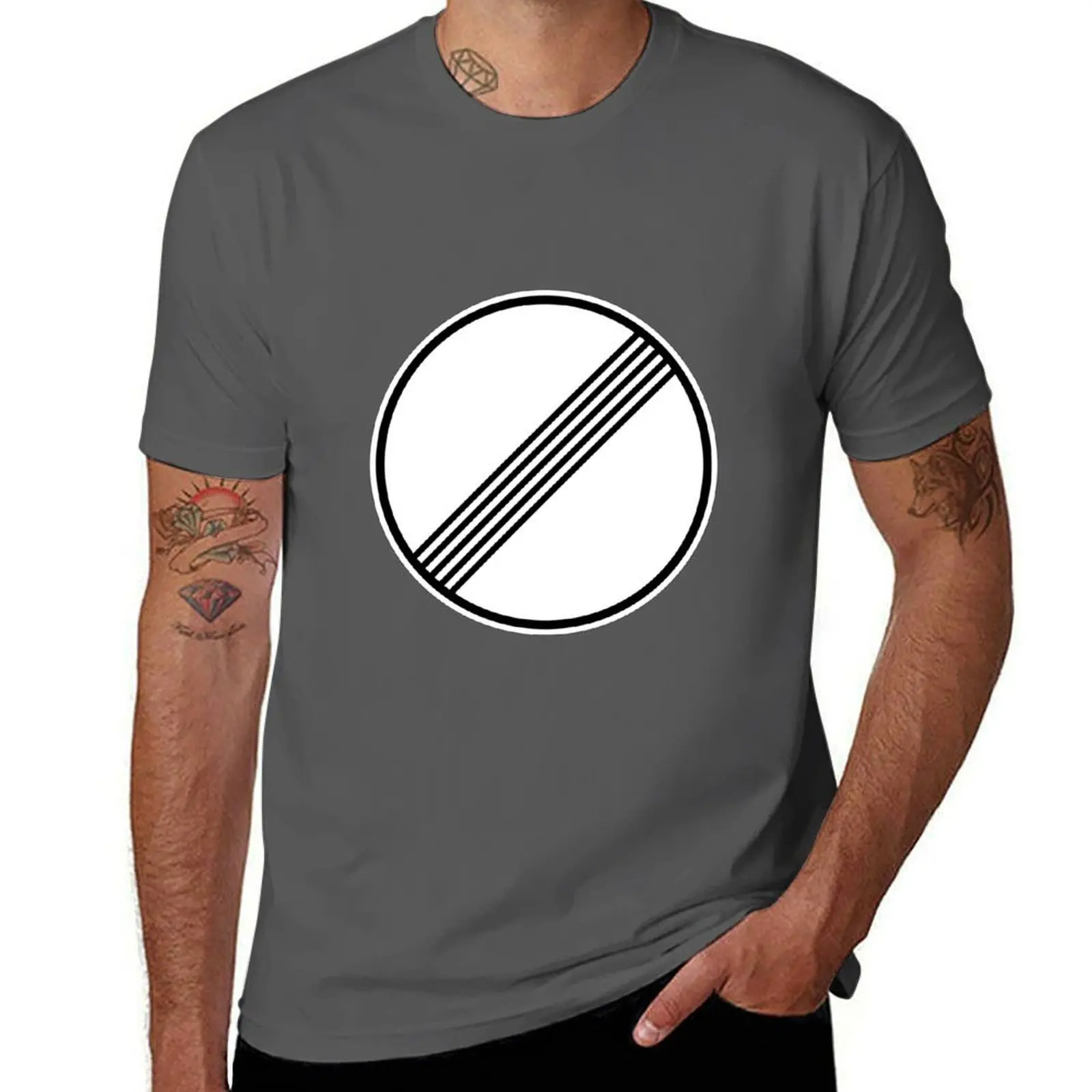 

German Autobahn Unlimited Speed limit sign T-Shirt cotton t shirts man 100% t shirts for man pack white T-Shirt