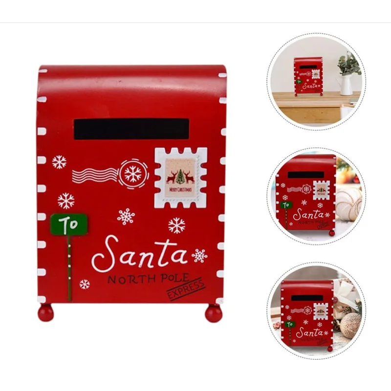 Vintage Villa Mailbox  Creative Wall Hanging Letter Newspaper Box Decoration  Iron Art Mailbox Household Mail Red Old Box Made