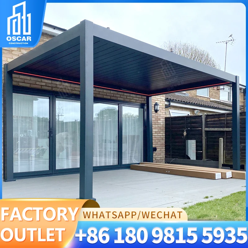 Outdoor garden jardin buildings design waterproof gazebo aluminium pergolas de aluminio