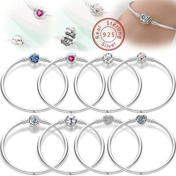 Real 925 Silver Hard Bracelet Size 17-20 Star Heart Spider Web Romantic For Women Fit For Weddings&Engagements Luxury Jewelry