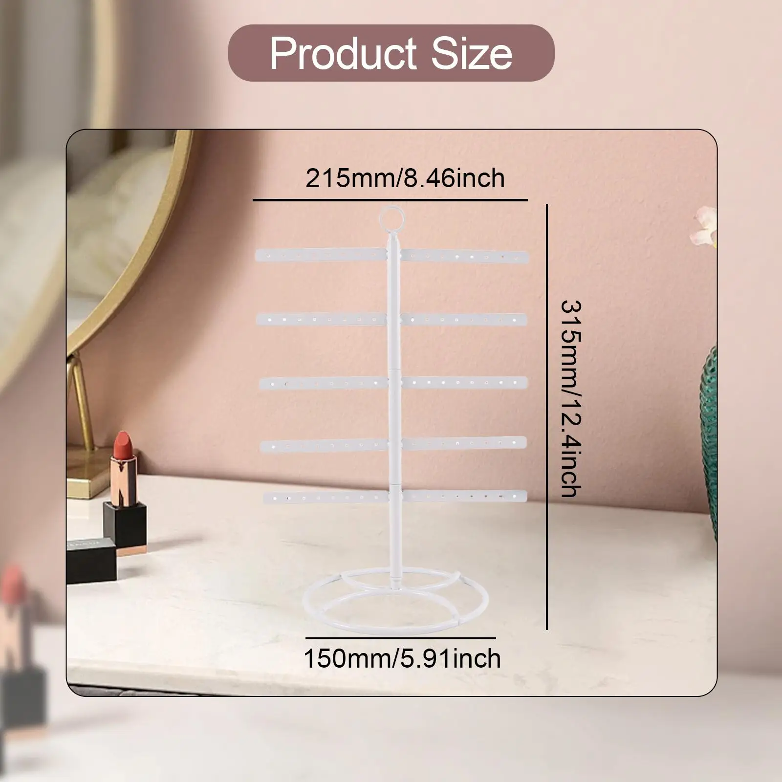 منظم القرط، حامل عرض المجوهرات، حامل عرض القرط المعدني، منظم المجوهرات لمتجر البائعين في المنزل #6