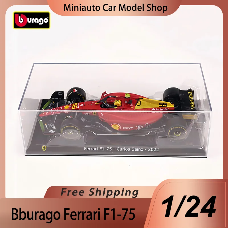 

В наличии Bburago 1:24 F1 Ferrari F1-75 75th Юбилейная версия, миниатюрная литая модель из сплава #16, Чарльз помидоров, игрушечная машинка, подарок