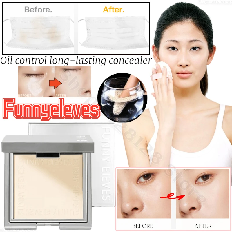 

Funkyelves Natural Clear Oil Control Makeup Long-lasting Powder Concealer Matte Non-stuck Powder Invisible Pores