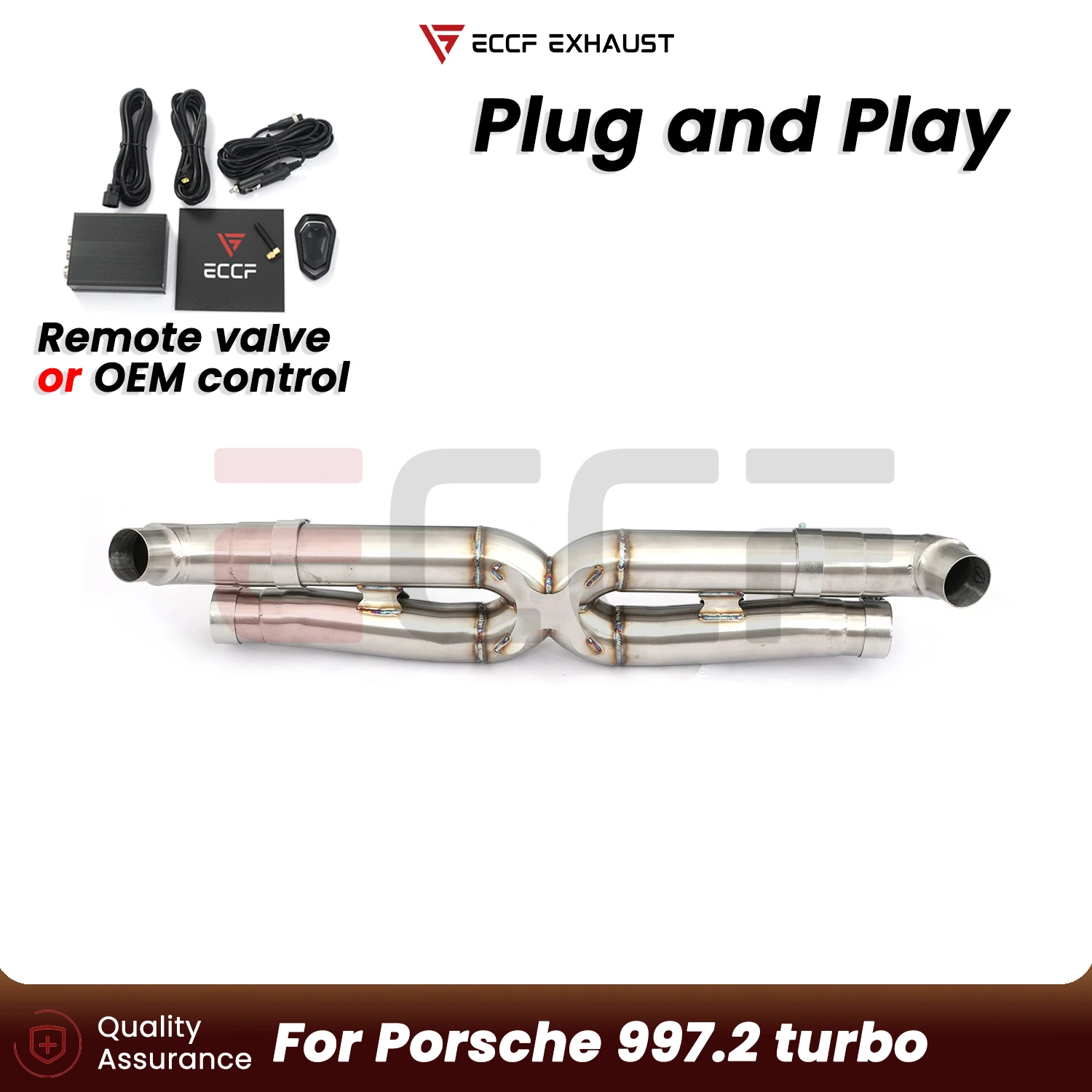 

ECCF For Porsche 997.2 turbo T304 Stainless Steel Exhaust Aggressive Sound Plug and Play Performance Upgrade