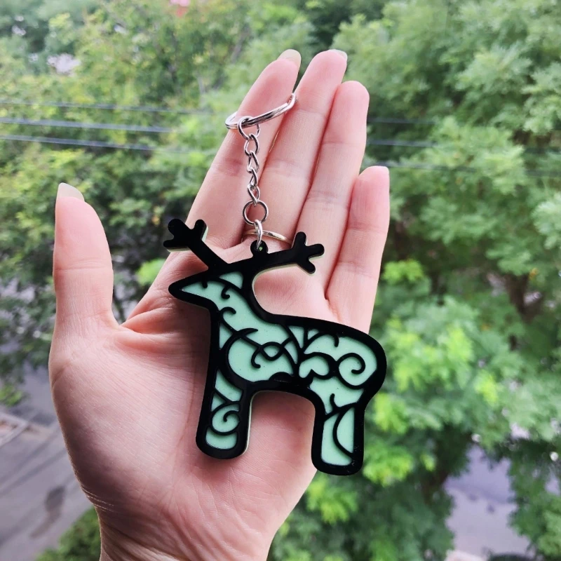 عيد الميلاد المفاتيح العفن DIY الايبوكسي الحرفية قلادة المفاتيح مجوهرات قالب من السيليكون