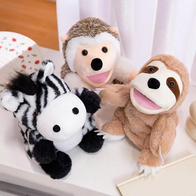 Y88D مفصلية الفم الحيوان دمية يد ألعاب من نسيج مخملي دمية محشوة ناعمة على شكل حيوان للأطفال التفاعلية التظاهر اللعب الفصول القصة