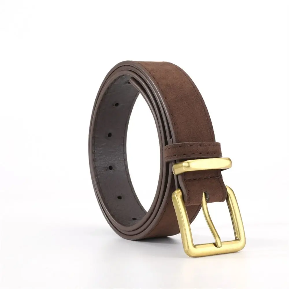 Trendy Pin buckle Suede Leather Belt Luxury Design Casual Business Waist Belt Retro Waistband For Women