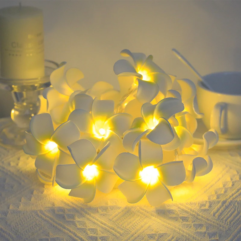 LED 3 m 20 Lamp Imitation Flower Lamp String Sunflower Egg Flower Hawaiian Artificial Flower Fairy Lamp Battery Decorative Lamp