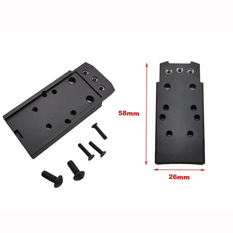 Tactical Rear Sight Mount Plate Base CNC Metal P320 Base Fit For SIG RMR SRO Universal Red Dot Sight Pistol Accessories