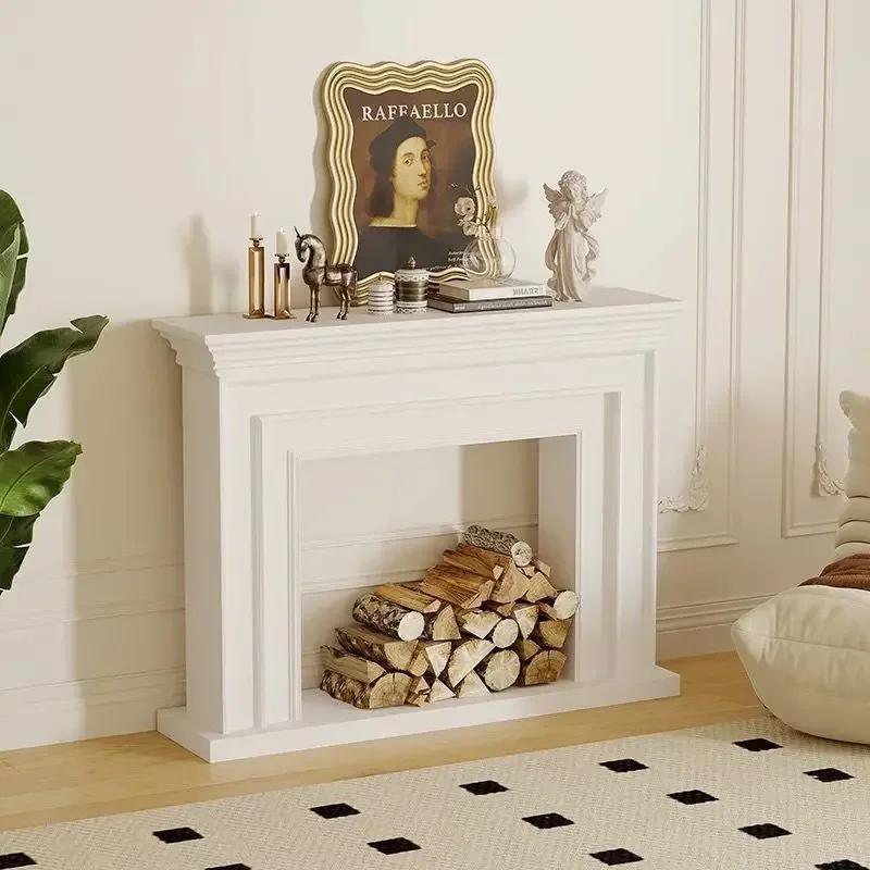 Cream Wind Fireplace Decorative Cabinet Home Homestay Electronic Fireplace Villa Entrance Cabinet ShelfN10