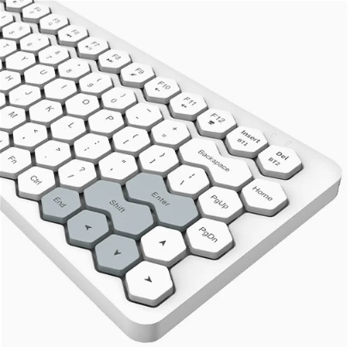 

НОВАЯ перезаряжаемая Bluetooth-клавиатура, красочные шестигранные колпачки для клавиш, Bluetooth 5,1 и проводная двухрежимная клавиатура для ПК, ноутбука