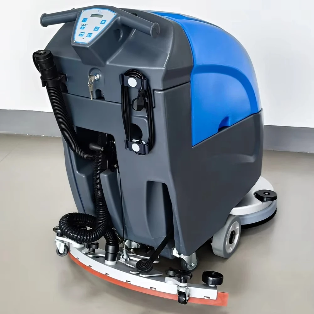 Machine de nettoyage de sol entièrement automatique, batterie à poussée manuelle, équipement de nettoyage industriel, épurateur automatique haute puissance