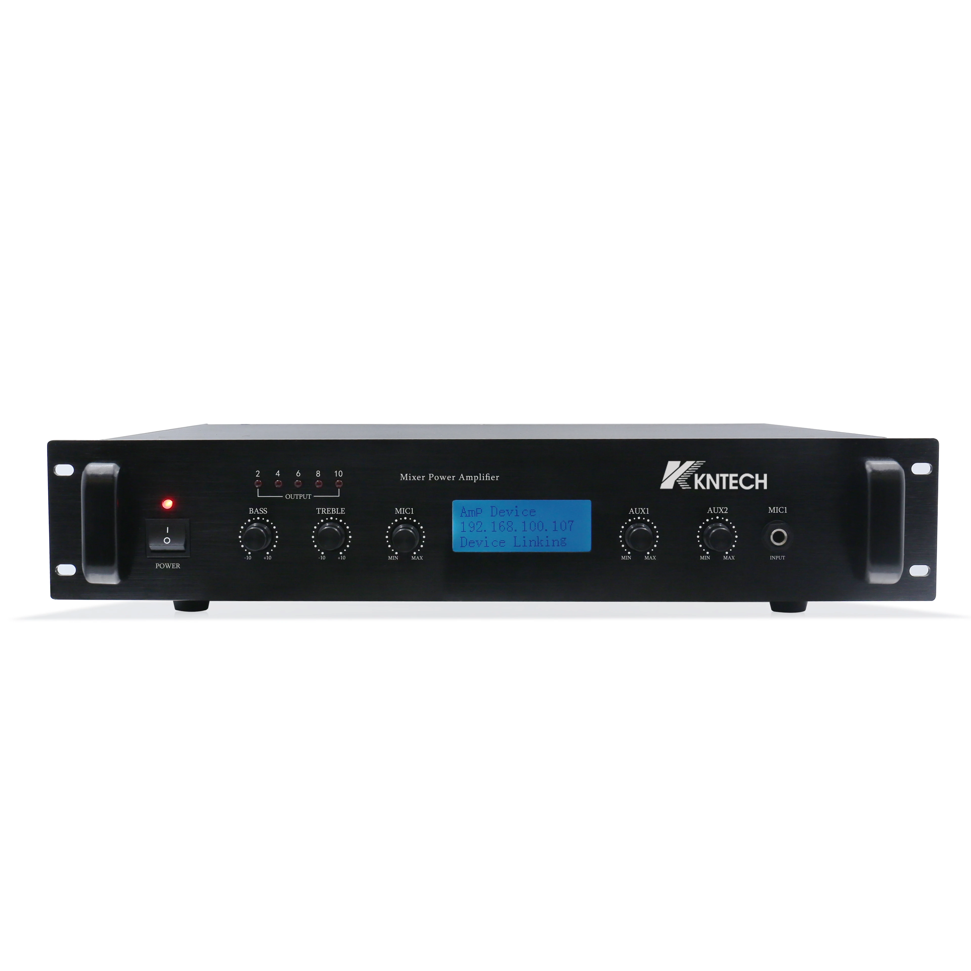 KNTECH PAGA System Intelligent 5+1 Backup Five Volume Adjustments Stainless Steel RJ45 Network IP Paging Amplifier IPMG-640W