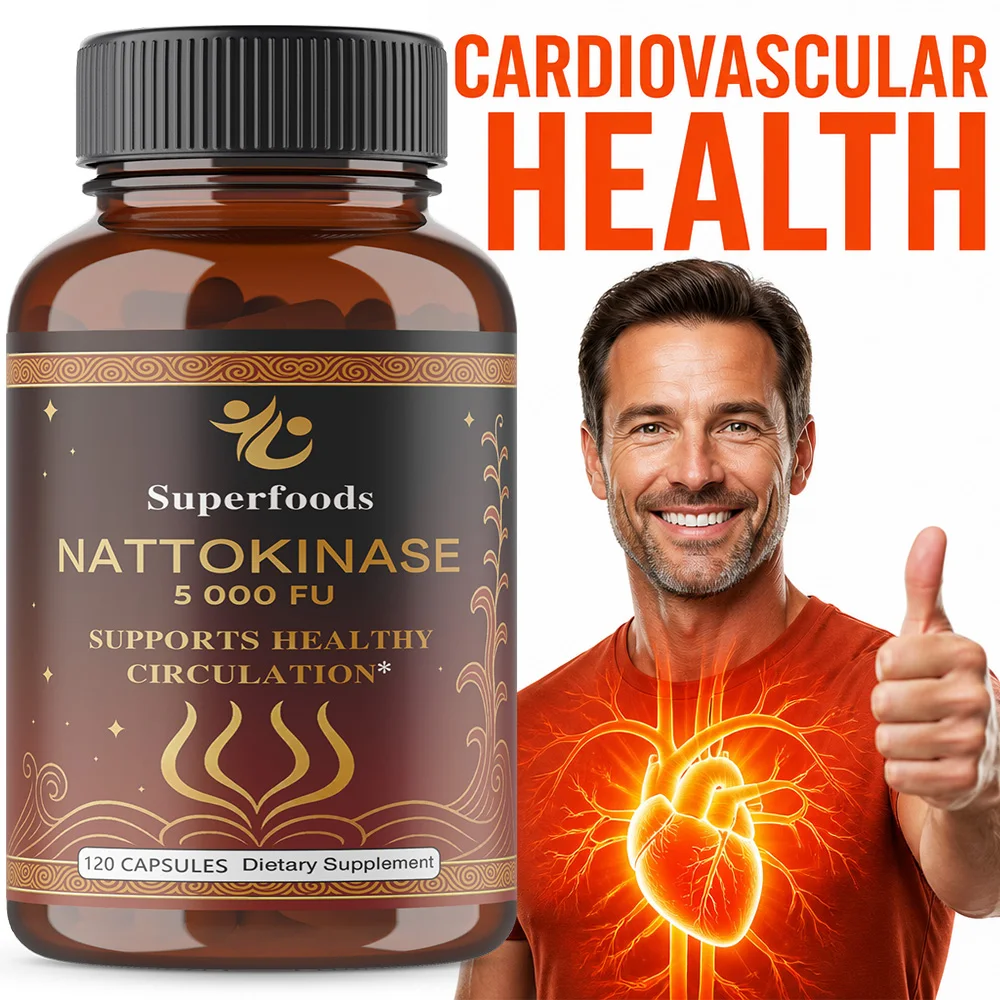 Nattokinase Capsules - Maintains Blood Pressure Balance, Supports Cardiovascular Health Vegan Gluten-Free