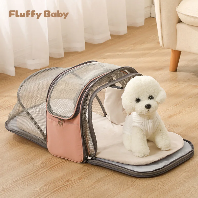 Pet Outing Bag Cat Bag Dog Bag Single Shoulder Double Shoulder Backpack Teddy Outing Portable Cat Cage Expandable Tunnel