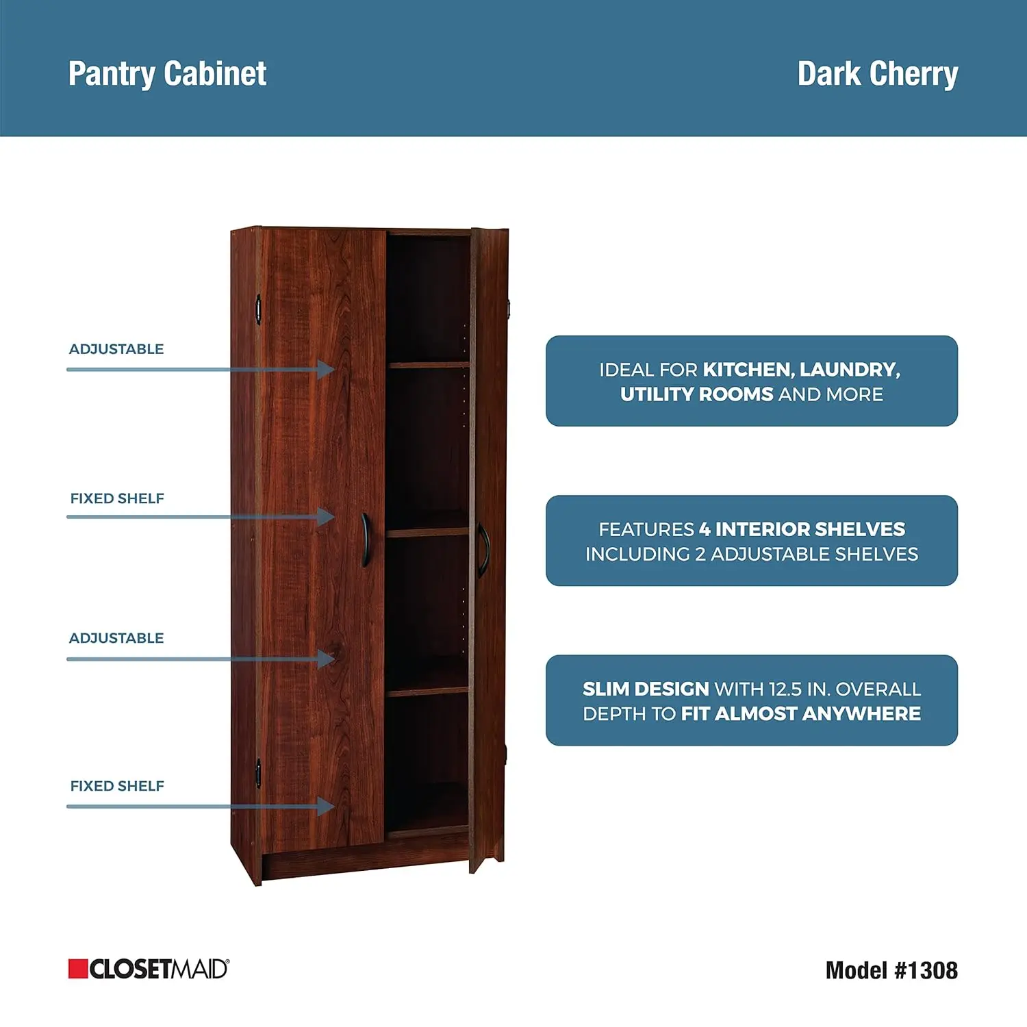 Sa5d73a606dbd4feb884224f751d3482c9 White Pantry Cabinet Cupboard with Adjustable Shelves for Kitchen Storage