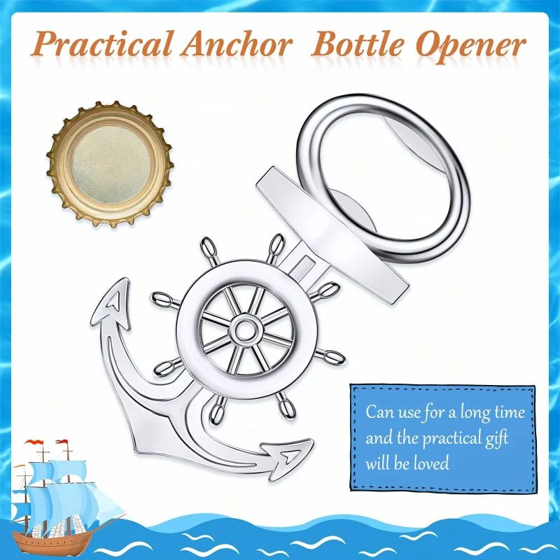 

New 12pcs Nautical Wheel Bottle Opener，Most Popular Nautical Wedding Party Favor Decoration，Nautical Themed Bottle