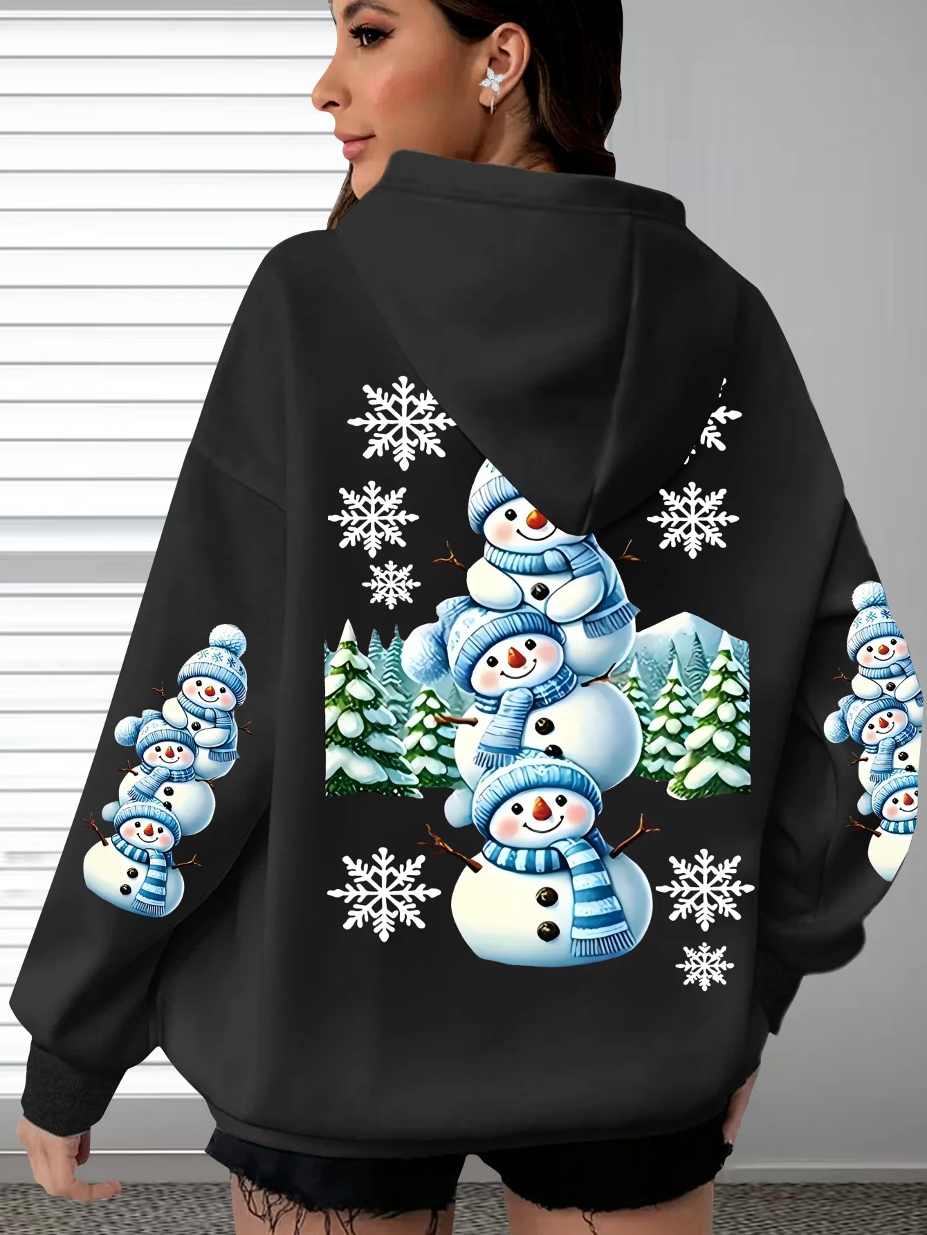 

25/26 Autumn/Winter Hoodie Y2K Christmas Snowman INS Lazy Style American Street Oversized Women's and Children's Top Coat