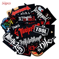 50Pcs/Lot BAND Decoration Patches Embroidery Applique Ironing Clothing Sewing Supplies Decorative Patch ROCK PUNK MUSIC