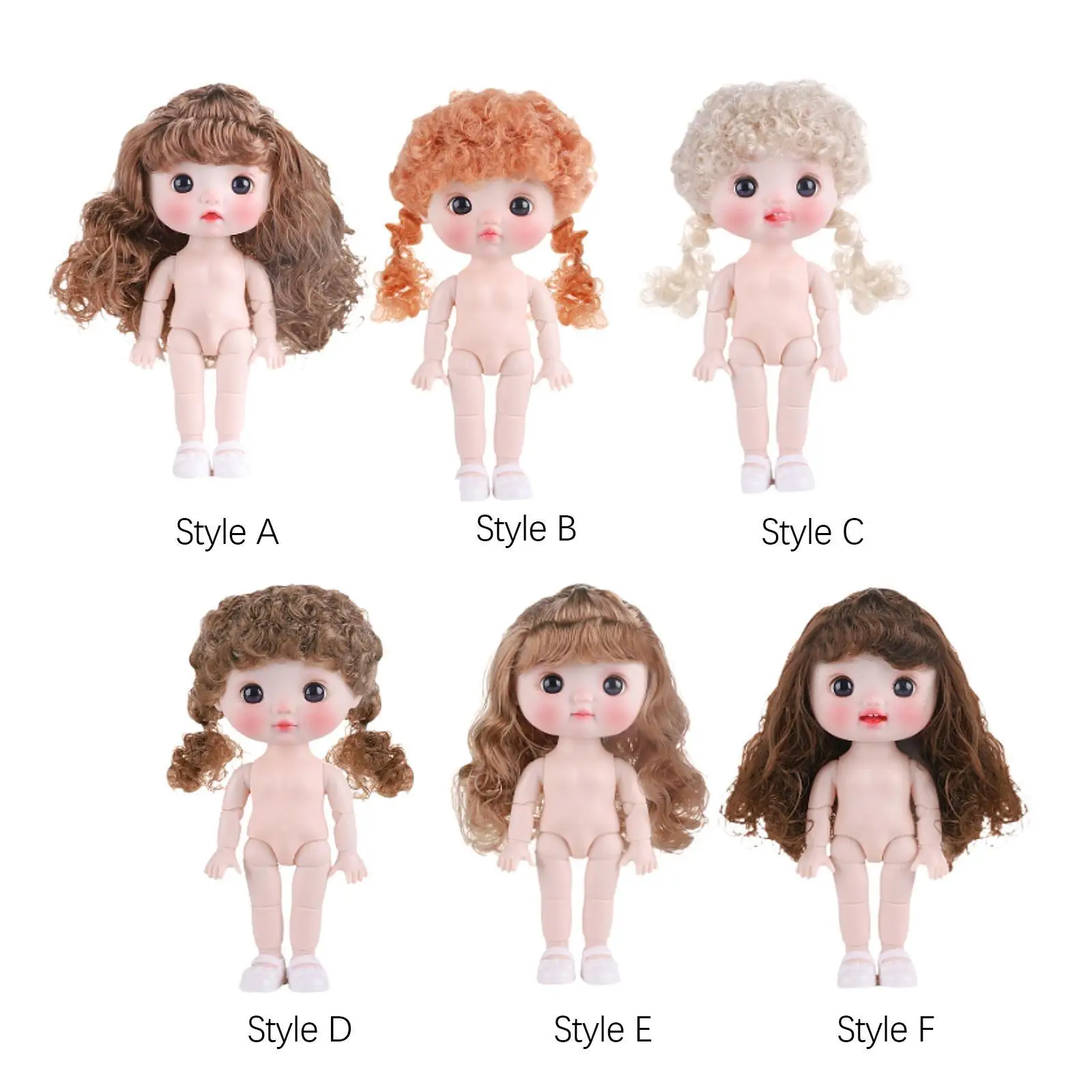 21 cm BJD Mädchen Puppe DIY Spielzeug Glattes Haar Pretend Spielset 3D Augen Schön