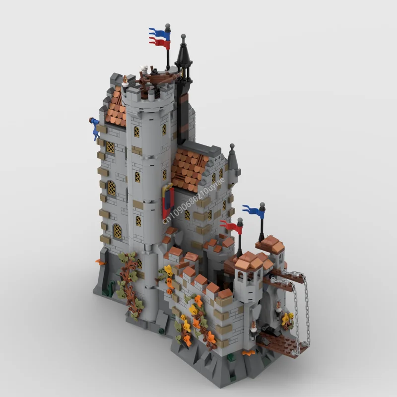 Moc Modular Dragon Slayers' Castle Medieval Knights Castle Architecture Building Blocks Assembly Bricks Toys Kid Christmas Gift