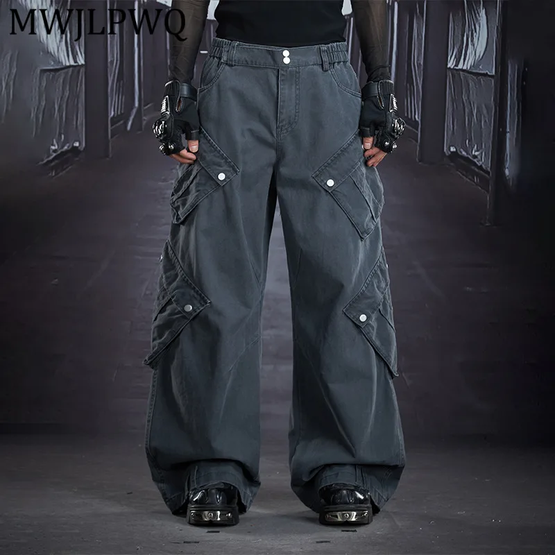 

Мужские брюки карго MWJLPWQ, новая уникальная конструкция, 3D-патчворк, множество карманов, свободный крой, прямые, из чистого хлопка, повседневные, весна 13039
