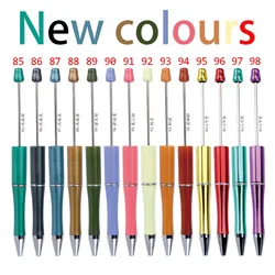 50pcs New Colours Plastic Beaded DIY Ballpoint Pens Creative Cute Stationery Pens Student Luxury Pen Gift School Office Supplies