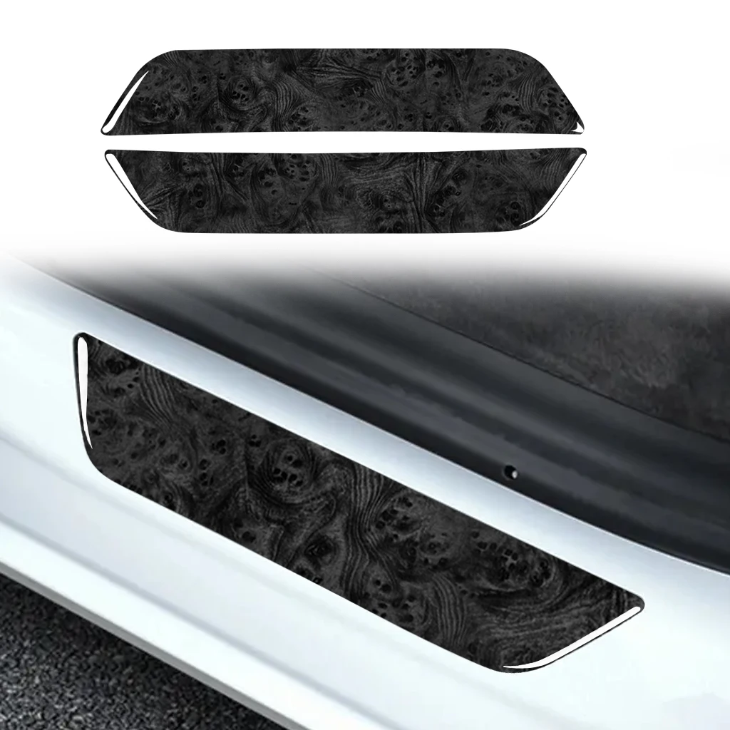테슬라 모델 3 2018-2020 용 우드 그레인 자동차 액세서리, 후면 문짝 문턱 스트립 커버 트림, 인테리어 장식 스티커