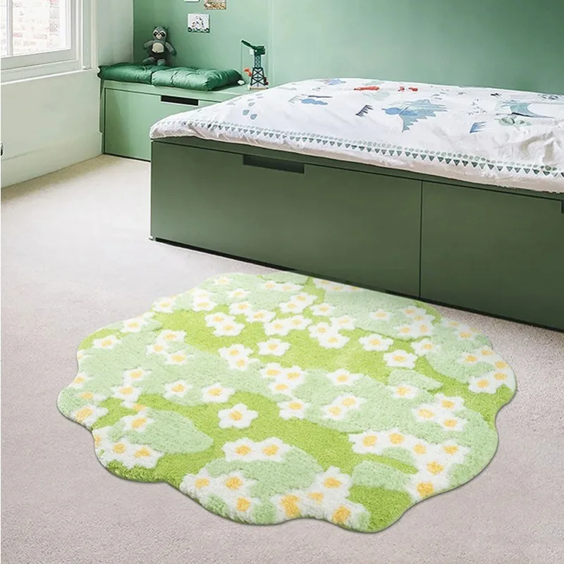 لطيف الزهور الكرتون السجاد شكل خاص غرفة نوم السجاد السرير أفخم السجاد ديكور المنزل غرفة المعيشة أريكة سجادة أرضية غير قابلة للانزلاق