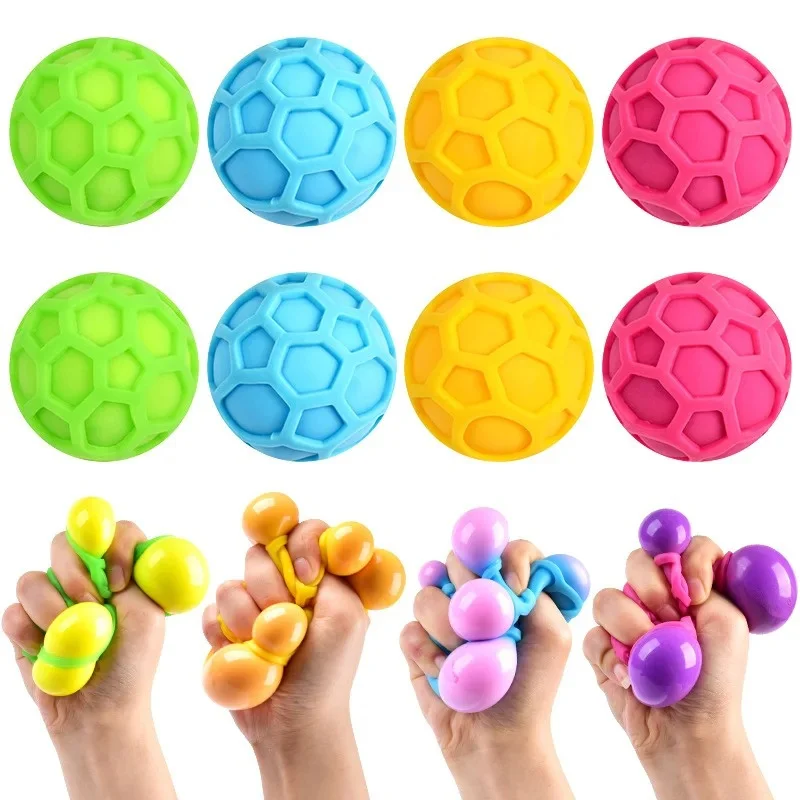 Honeycomb Mesh Stress Balls Taba Squishy Stress Toys Tennis Colored Kneading Dough Ball Slow Rising Squeeze Balls Party Favor