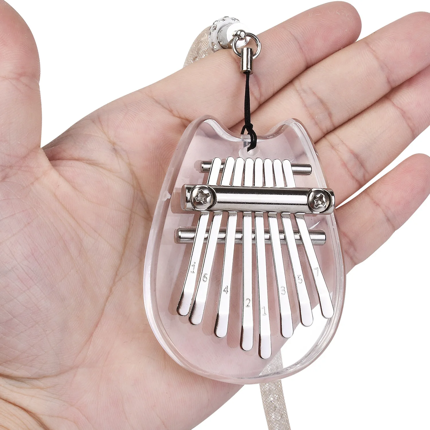 8 Key Mini Kalimba Exquisite Finger Thumb Piano Marimba Musical Pendant Gift Finger Keyboard Musical Instrument