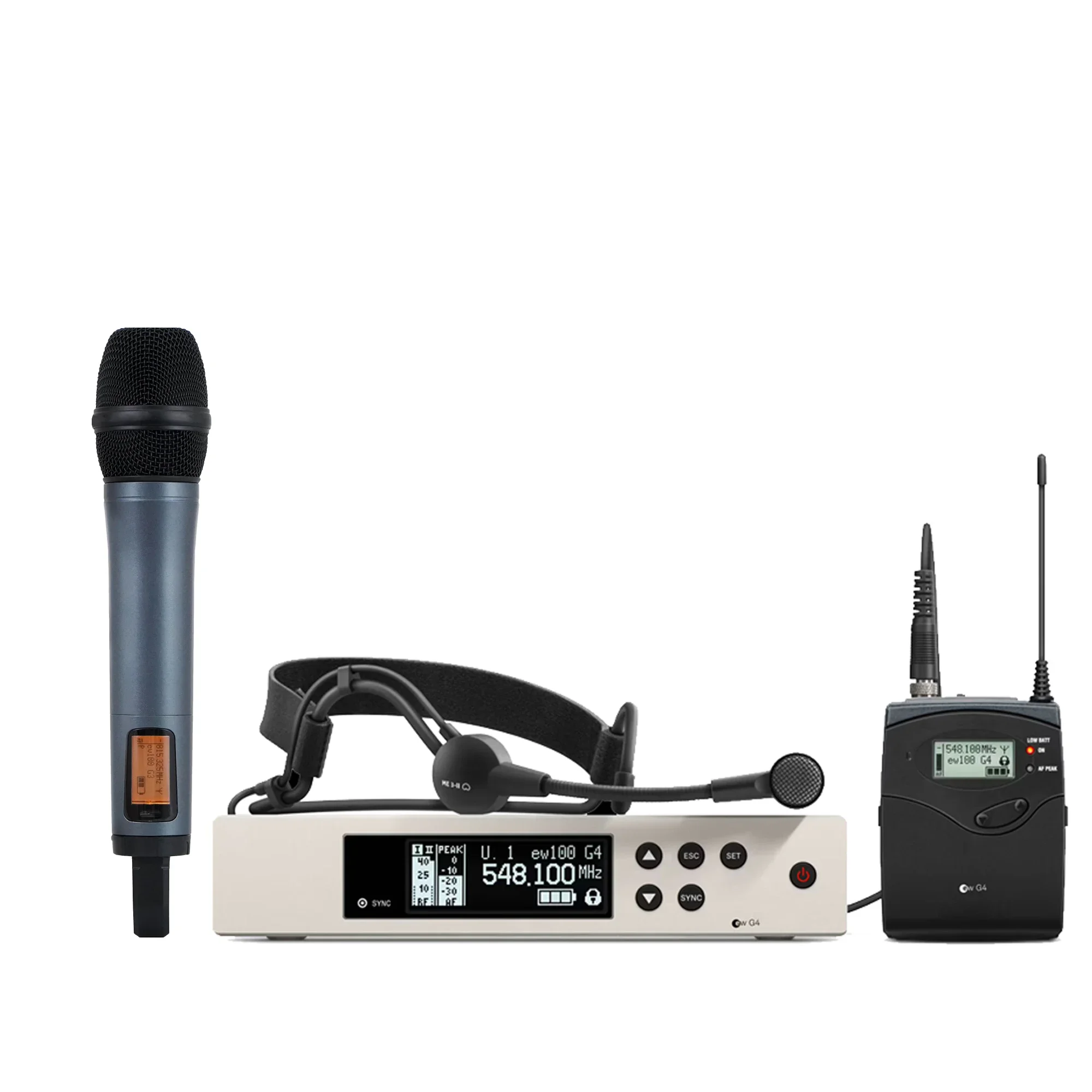 Sistema Microfonico Wireless Professionale EW100G4 Con Microfono Lavalier E Microfono Palmare Uhf E835S