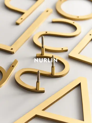 Nurlin Solid Brass 4-12 Inches 10-30cm Big Number Letter Door House Public Sign Customizable Floating Signature Outdoor Digits