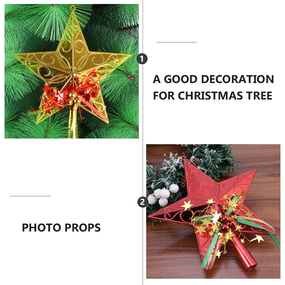 

Christmas Star Decoration Premium Material Large Size Gold Color Festive Ornament Xmas Tree Pentagram Holiday Party Christmas