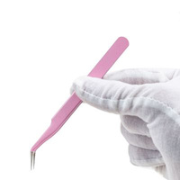 1Pc Stainless Steel Eyelash Extension Tweezers Curved Straight Lashes Tweezer Non-magnetic Eyelashes Nail Makeup Tools Wholesale