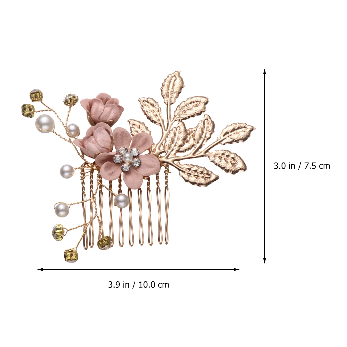 

Hair Pins and Tray Engagement Accessories Rhinestone Comb for Bridal Bride Artificial Flower