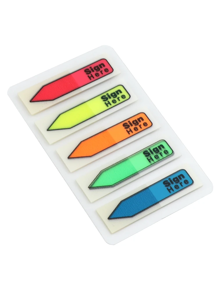 20packs Notary School With Dispenser Notebooks Planner Office 5 Colors Sign Here TabReusable Easy To Post Cute Style