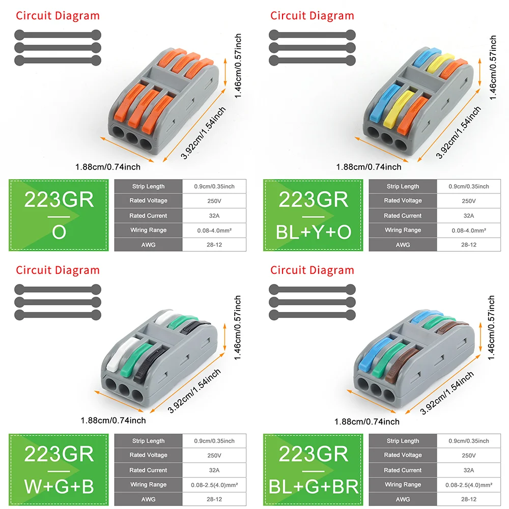 Schnellverbinder für Kabel, Hebelmuttern, Push-in-Klemmenblöcke, universelle Kabelklemmen, elektrische Verbindungselemente, 2-, 3-, 4-, 5-polig, für LED-Leuchten. – Detail 4