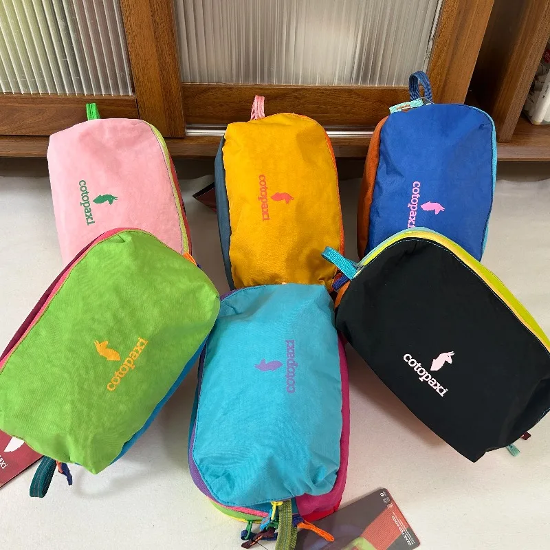 

2025 Y2K Cotopa 4L Makeup Kit Outdoor Travel Fashion and Environmental Protection Splicing Color Dopamine Toilet Bag Handbag