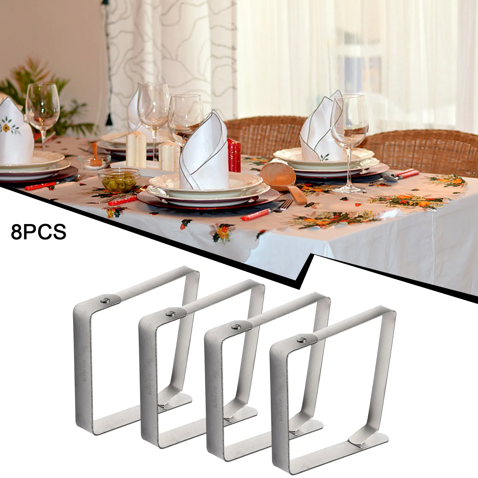 Cloth Clips Stainless Steel Tablecloth Table Holder Clips Pack of 8 Say Goodbye to Messy and Disheveled Tablecloths