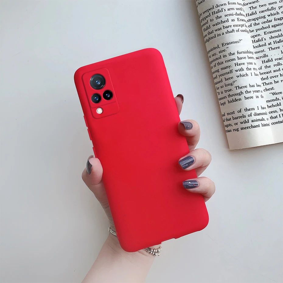 For Vivo V21 V21e Case 2021 New Liquid Silicone Soft TPU Capa Phone Back Cover For Vivo V21 5G V2050 VivoV21e V2061 Funda 6.44\