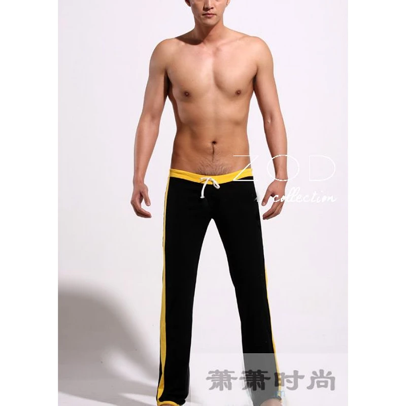 Men\'s gym pants fashionable sports running leggings tight low-cut trousers sports bodysuit