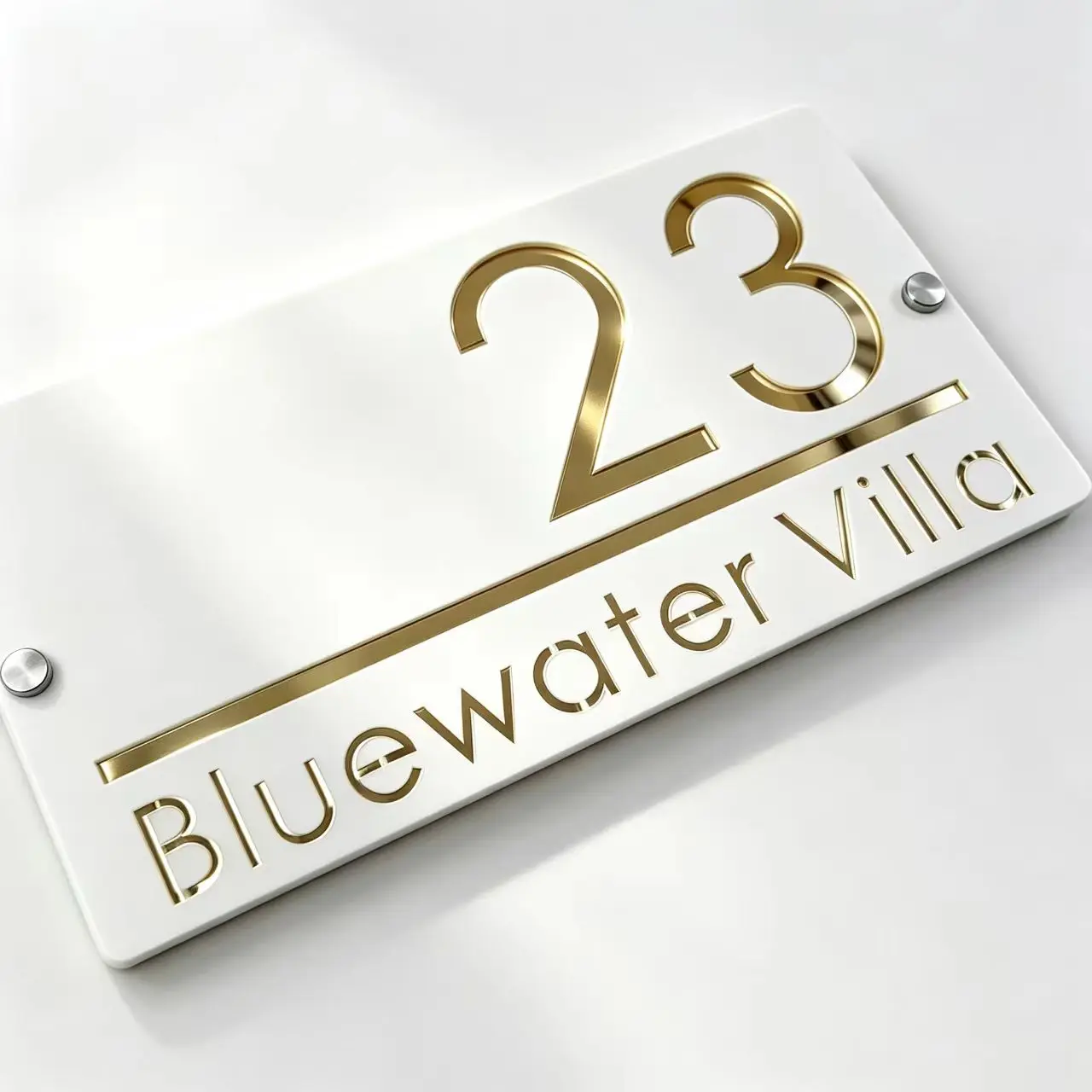 Custom Acrylic Laser-Cut Signs, Outdoor House Numbers, Personalized House Number Plates for Homes and Hotels