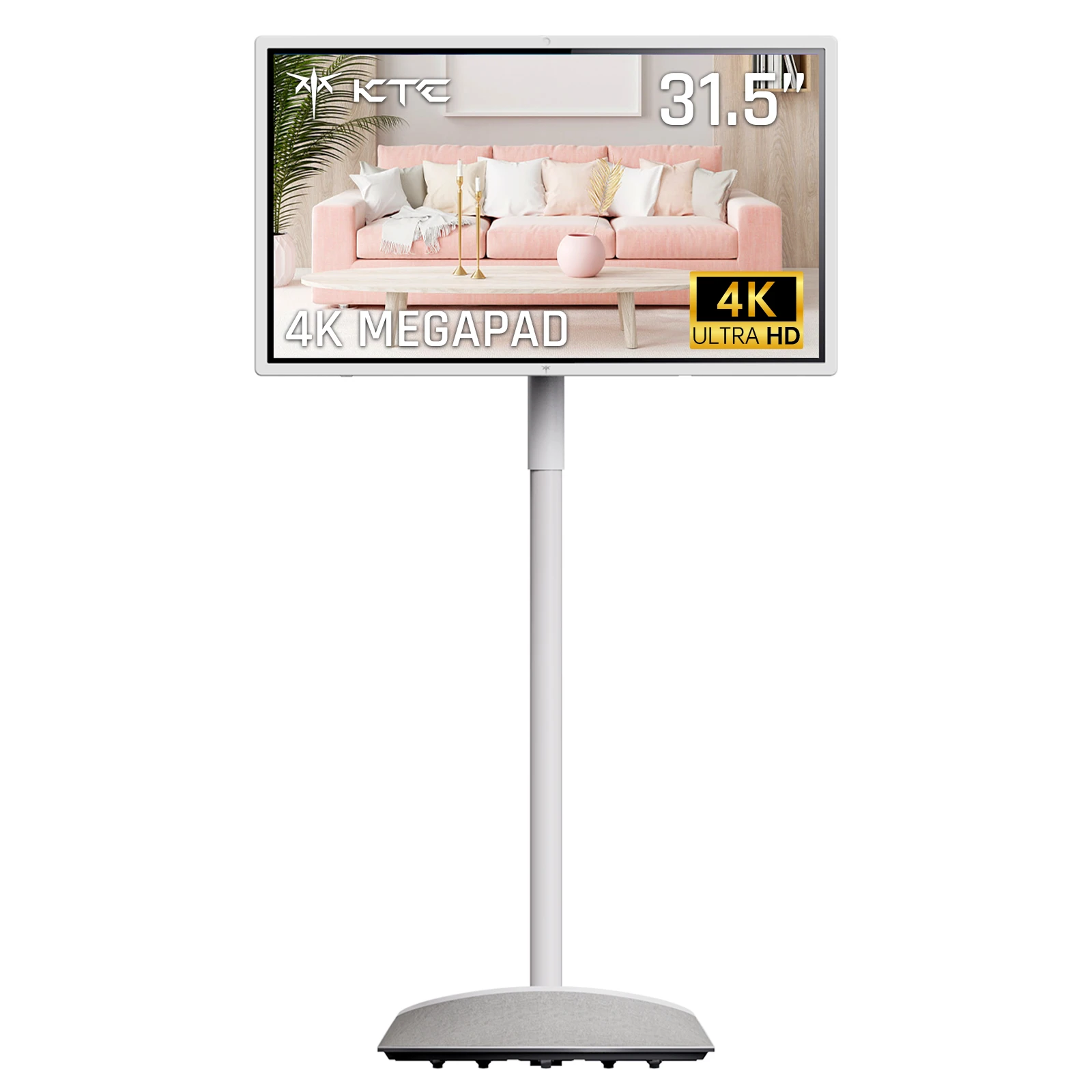 KTC MEGAPAD 32型 4K UHD 移動式スマートモニター 16GB RAM+256GB 大容量 90w高速アダプター キャスター コードレス設計 9500mAh内蔵バッテリー A32Q7Max