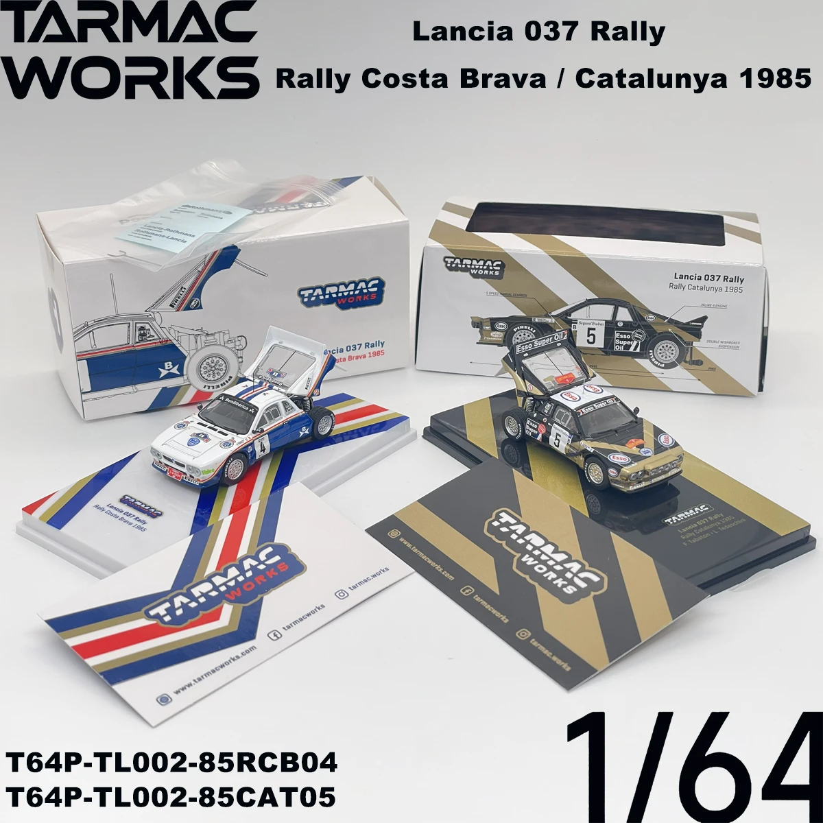 tw-t64p‑tl002‑85rcb04-t64p‑tl002‑85cat05-1-64-lancia-037-rally-1985-costa-brava-catalunya-group-b-collectible-model-vehicles