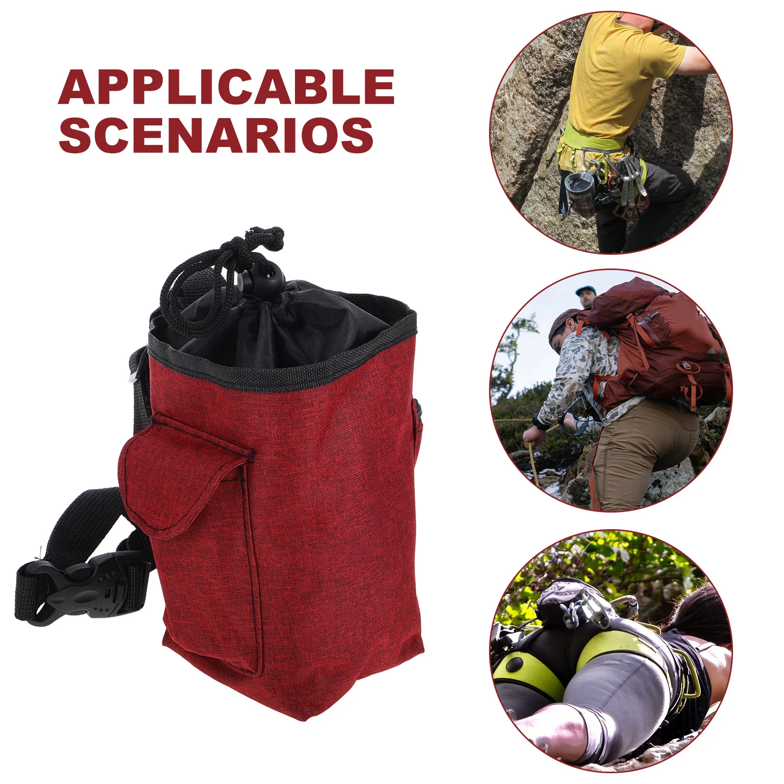 Extra grote krijtzak Boulderen en rotsklimmen Sluiting Ritsvak voor klimmen Gymnastiek Gewichthefuitrusting