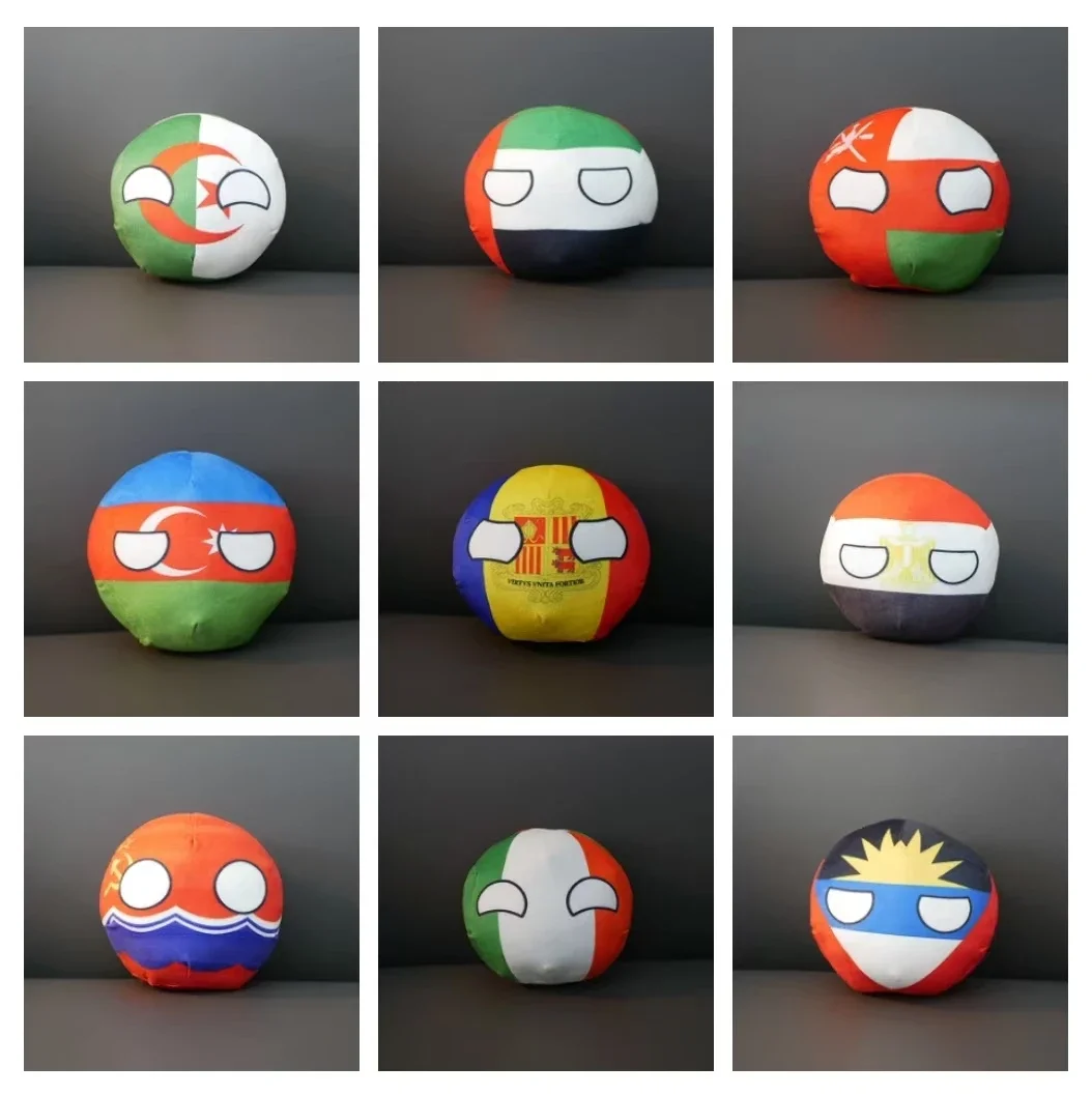 9/20cm Polandball Plush Pillow Pillow Egypt Ireland Palestine Malaysia Croatia Bolivia Countryballs Pendant