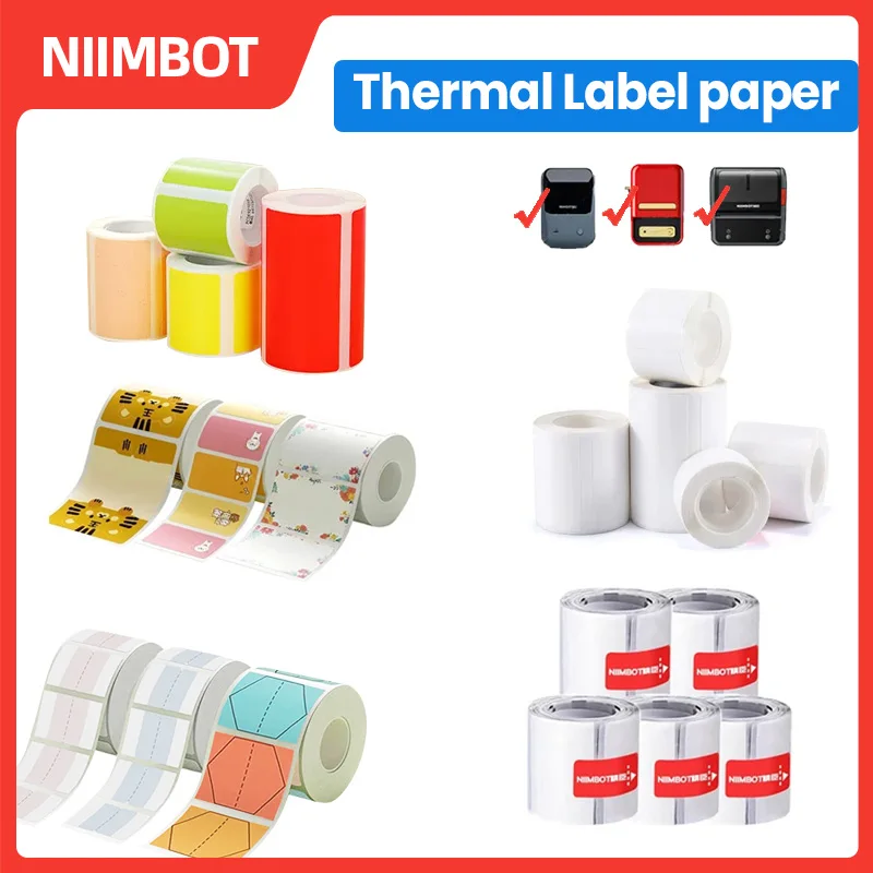 NiiMBOT B21/B3S/B1 White Color Cartoon Transparent Index Label Sticker Self Adhesive Waterproof Convenient Label Printer