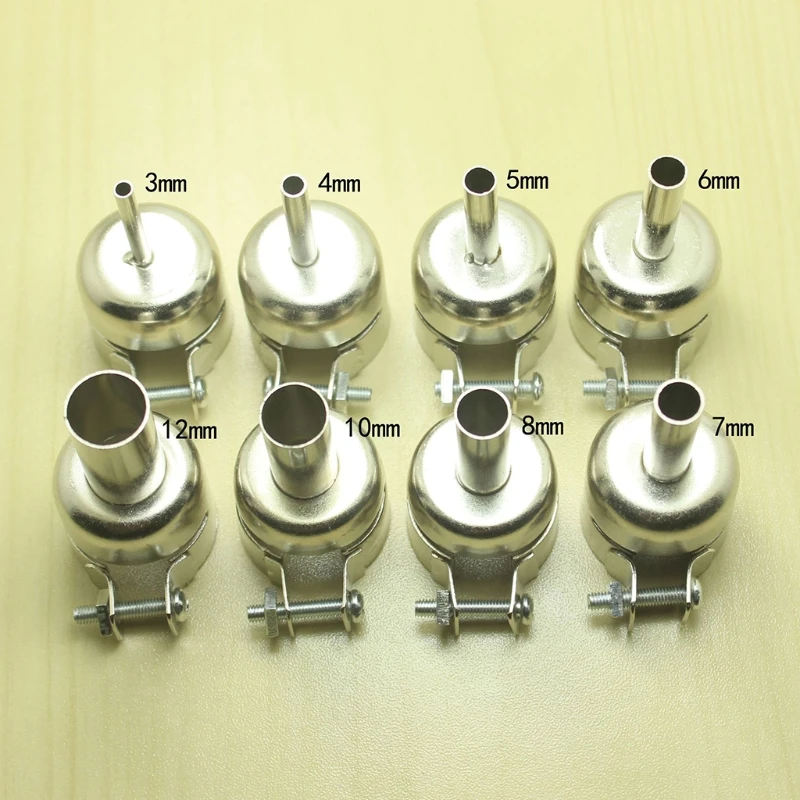 Universal Heat Nozzle 3-12mm Hot Air Tips Heat Resisting Nozzles Tool for 850 Series Hot Air Soldering Stat